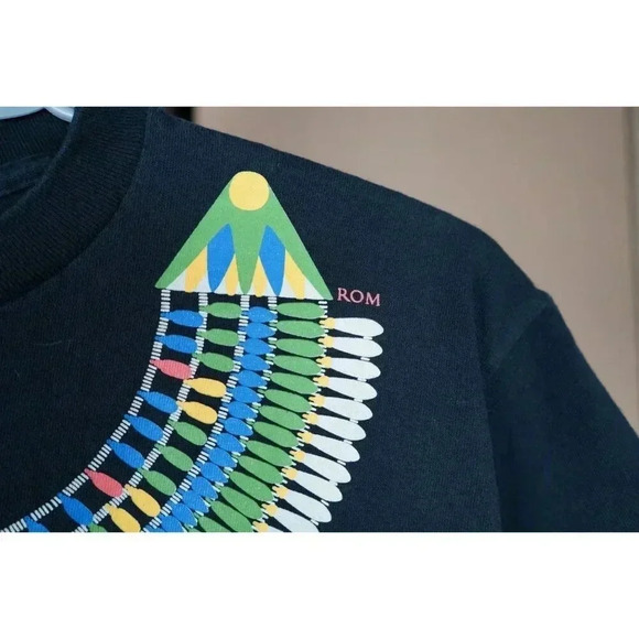 ROM Tshirt Men's M Black Multicolor Art #432 - Picture 5 of 5